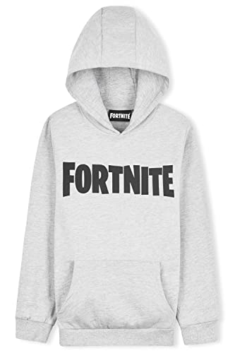 Fortnite Sudadera Niño, Ropa para Niño De Videojuego, Sudadera con Capucha para Niños, Gamer Regalos 7-15 Años (14-15 años, Gris)