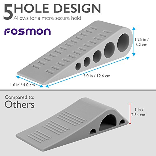 Fosmon Tope de la Puerta (Paquete de 3), Resistente cuña de Goma Antideslizante Tope de Puerta Resistente con Soportes para Todas Las Superficies del Piso