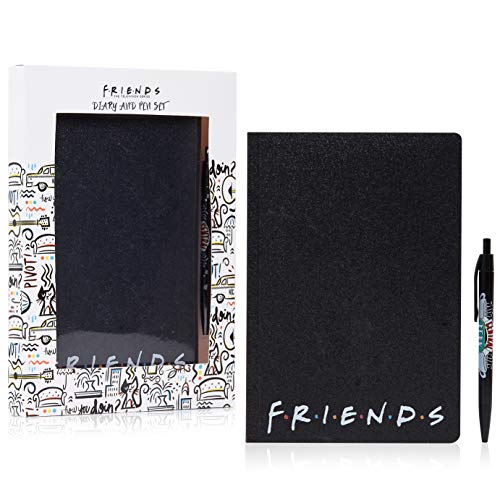 Friends Set Papeleria, Incluye Cuaderno A5 y Boligrafo, Diarios Para Escribir, Material Oficina y Papeleria, Merchandising Oficial Regalos Para Niños Adolescentes y Adultos