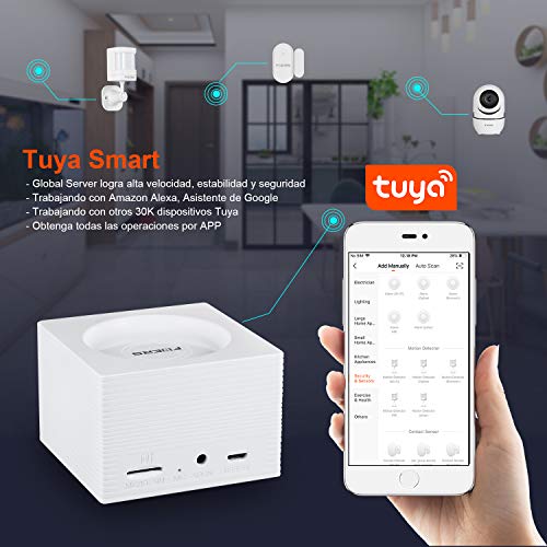 FUERS G95 GSM/WIFI Alarma Casa por CALL/SMS/APP(TUYA) con Sensor Puerta/Detector Anti-mascota, Compatible con Alexa/Google Home Control de Voz Kit Alarma Hogar Inalámbrico para Autocaravana/Garage