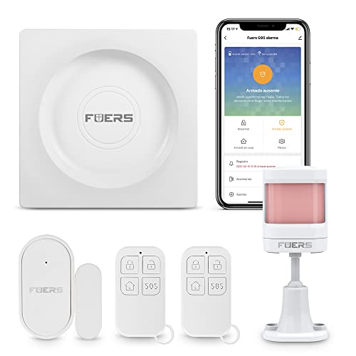 FUERS G95 GSM/WIFI Alarma Casa por CALL/SMS/APP(TUYA) con Sensor Puerta/Detector Anti-mascota, Compatible con Alexa/Google Home Control de Voz Kit Alarma Hogar Inalámbrico para Autocaravana/Garage