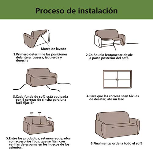 Funda para sofá Elasticas de 1 2 3 4 Plazas Impresión Floral (Gratis 2 Funda de Cojines) Universal Funda Cubre Sofas Ajustables,Antideslizante Protector Cubierta de Muebles con Cuerda de fijación