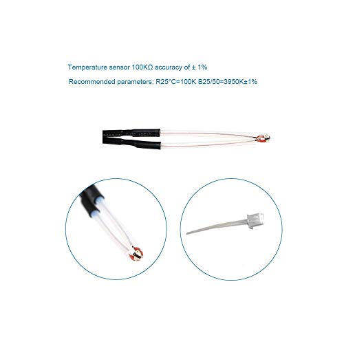 Furiga Termistor de impresora 3D NTC 100K 3950 Sensor de temperatura para Ender 3 Pro V2 Ender 5 Anet A8 Accesorio Cable segmentado de 1,2 M