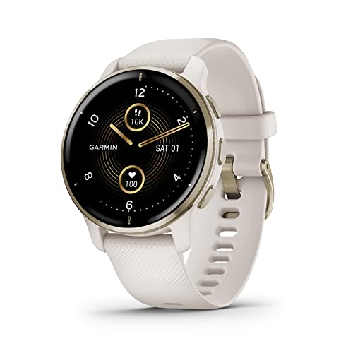 Garmin Venu 2 Plus Reloj Inteligente Pantalla AMOLED, Adultos Unisex, Beige Light Gold