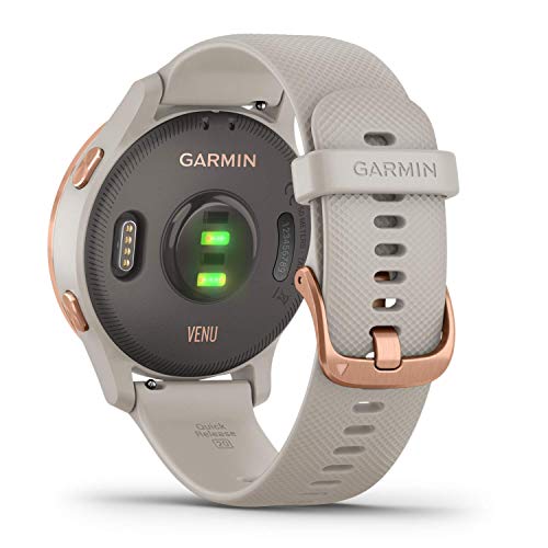 Garmin Venu Reloj Inteligente(GPS, Ecran AMOLED, PayTM, Musica), Rosa Dorado, 43 mm (Reacondicionado)