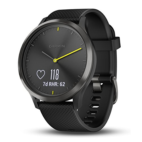 Garmin vívomove HR - Elegante reloj inteligente híbrido con monitor de actividad, negro