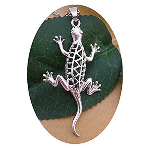 Gecko Colgante, Collar de lagarto, joyería de lagarto, collar de plata, cadena de lagarto