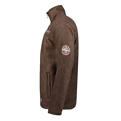 Geographical Norway UBOLT Men - Hombre Manga Larga Lana Polar - Chaqueta Caliente Resistente Fleece - Bolsillo Cuello Cremallera - Ideal Actividades Aire Libre Invierno MARRÓN XXL