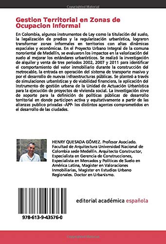 Gestion Territorial en Zonas de Ocupacion Informal: Caso PUI -Proyecto Urbano Integral- de la zona Nororiental en Medellin Colombia