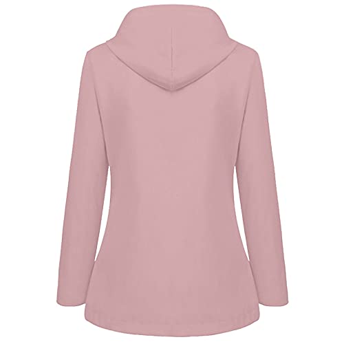 Ghemdilmn Friesennerz - Chubasquero para mujer, cortavientos, chaqueta de entretiempo para exteriores, impermeable, con capucha, resistente al viento, ligera, Rosa., XXL