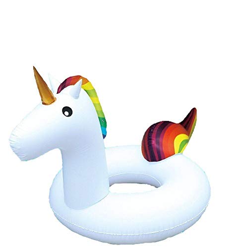 Giant Rainbow Unicorn Novelty Inflatable Swim Ring Swimming Pool Float 36"/91cm