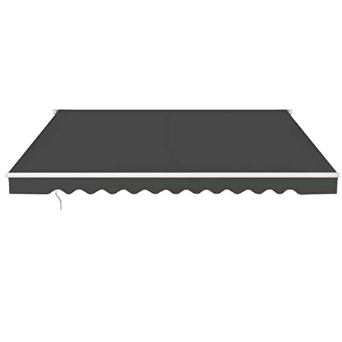 GIANTEX Toldo con abrazadera, protección solar, toldo para balcón con manivela, estructura de aluminio, 250 x 200 cm, (gris)