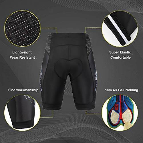 GIEADUN Pantalones Cortos de Ciclismo Hombre Pantalón Corto para Hacer Ciclismo 4D Gel Ropa Interior de Bicicleta MTB Acolchado Pantalónes Cortos Antideslizantes y Transpirables