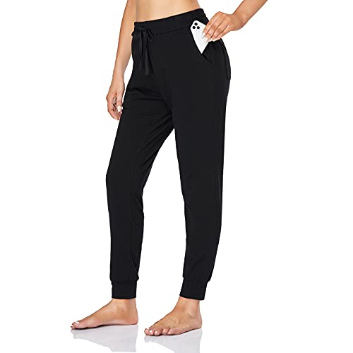 GIMDUMASA Mujer Pantalones Jogging con Bolsillos Elastica Cintura Alta Comodo Llanura Largos Pantalón Deportiva Jogger Pants Sweatpants Casual Ropa de Casa