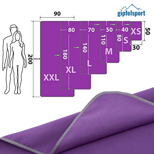 gipfelsport Toalla de Microfibra | 11 - Lila | S(80x40cm)