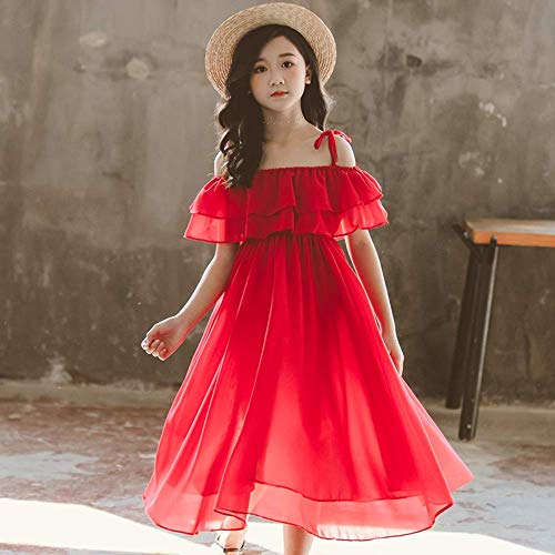 Girls Summer Dresses, Children's Skirts, Long Skirts, Chiffon Suspenders, Beach Skirts, New Medium and Large Children's Wear