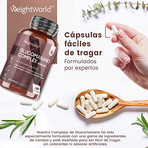 Glucomanano Cápsulas 3000mg 180 Cápsulas - Glucomanano Plus 100% Natural Con Cromo, Colina, Vitamina D3 y Vitamina B3, Suplemento Dietético Keto Active, Raíz de Konjac o Lengua del Diablo