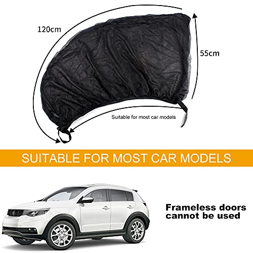 Gohytal Parasol de Coche Bebé, Parasol de Coche Ventana frontal, Mosquitera para Coche para Niños y Mascotas Doble Tejido para Máxima Protección contra Rayos UVA, Fácil instalación, Pack de 2 Unidades