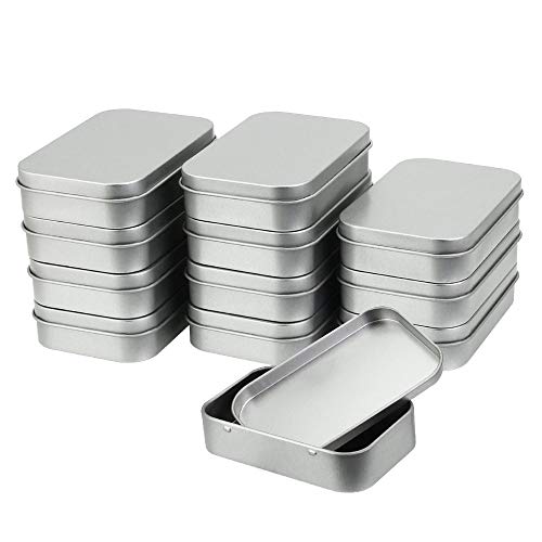 GOLRISEN Caja Metalica Pequeña, 12 unids Latas Pequeñas de Metal con Tapa, Caja Regalo Rectangulares, Caja para Almacenar Pequeños Objetos, Joyas, Dulces, Jabones o Cremas Naturales, 9,5*6,4*2,1 cm