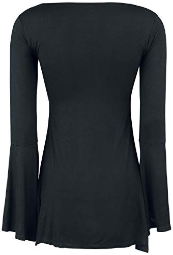 Gothicana by EMP Bat Country Mujer Camiseta Manga Larga Negro S, 95% Viscosa, 5% elastán, Regular