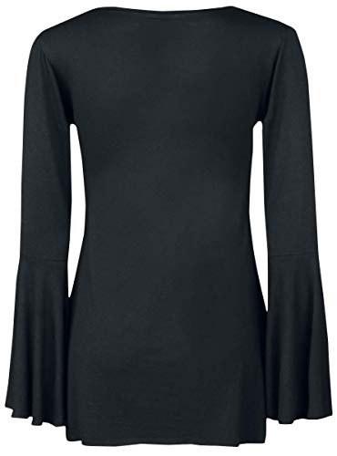 Gothicana by EMP Bat Country Mujer Camiseta Manga Larga Negro XXL, 95% Viscosa, 5% elastán, Regular