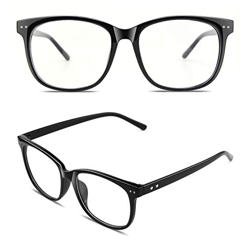 GQUEEN Bastidor de gran tamaño grandes gafas de lente transparente ribeteado de bocina PE1