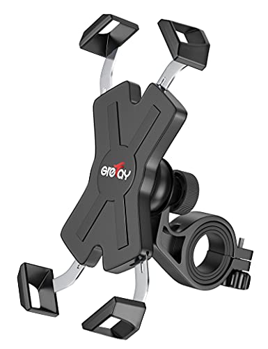 Grefay Soporte Movil Bicicleta Metalizado Soporte Manillar Motocicleta Scooter para 4.5-6.8 Pulgada Smartphones con Rotación 360°