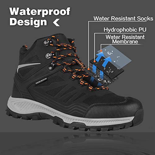 GRITION Botas de montaña para Hombre Botas Trekking de Hombre de Nieve Hombre Zapatos de Senderismo Impermeable Transpirable Antideslizante Al Aire Libre Botas de Montaña Zapatillas de Camping 43 EU