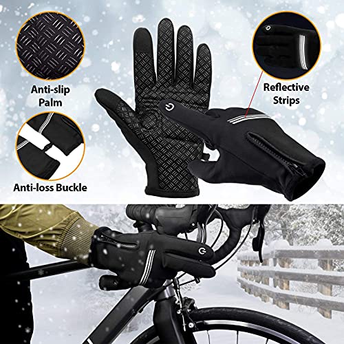 Guantes Ciclismo Invierno Otoño Guantes MTB Moto Bici Running Hombre Mujer Antideslizante Pantalla Táctil a Prueba de Viento Impermeable para Bicicleta Carrera jardineria Senderismo Acampada LEMEGO