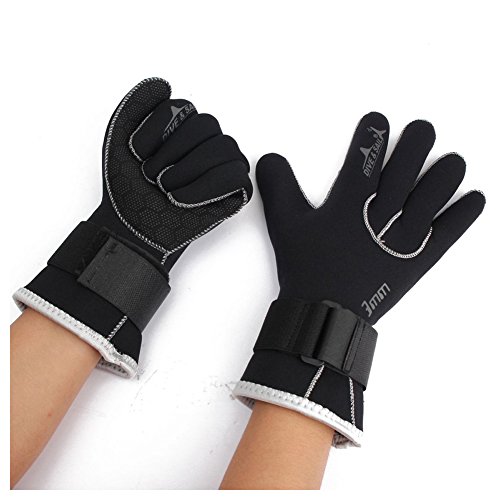 Guantes de Buceo de Neopreno de 3mm Antideslizantes Guantes de Neopreno Calientes para Hombres y Mujeres (Negro, L)