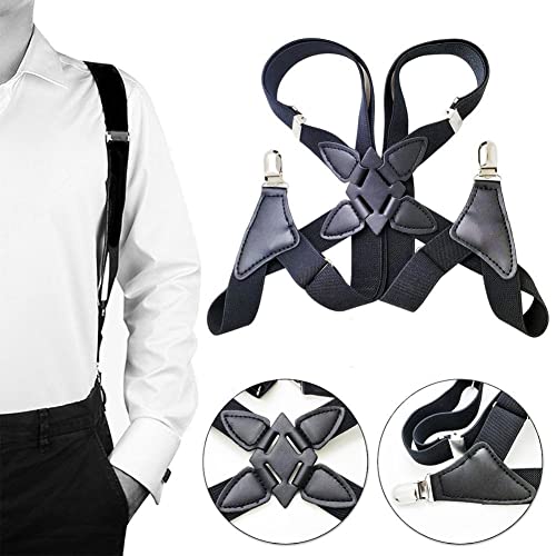 HARR Tirantes en forma de X para hombre Tirantes elásticos ajustables Correas de cinturón con clip Accesorios de ropa para adultos