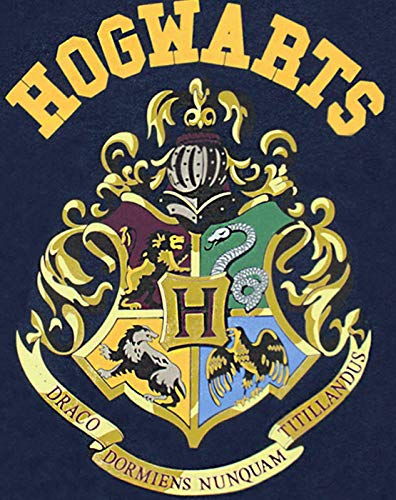 HARRY POTTER Hogwarts Crest Boy Manga Corta Camiseta en Azul Marino