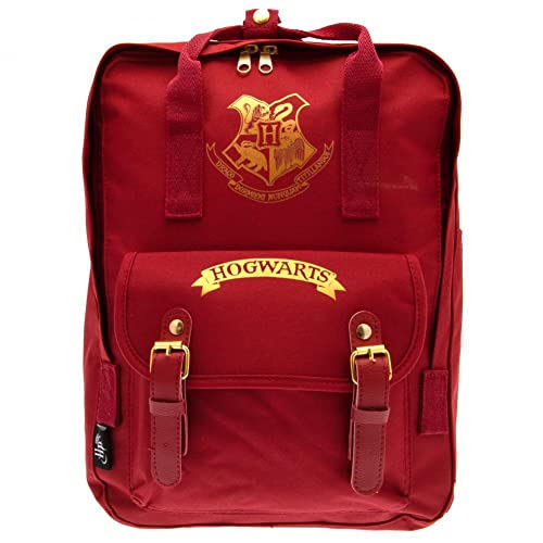 Harry Potter - Mochila infantil Hogwarts - Mochila unisex para niños y niñas, mochila de lona para acampada, espaciosa bolsa para ordenador portátil de vacaciones, Burgundy, Talla única, Casual