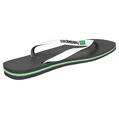 Havaianas Brasil Mix, Chanclas, para Unisex adulto, Blanco Negro, 39/40 EU