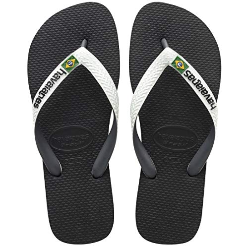 Havaianas Brasil Mix, Chanclas, para Unisex adulto, Blanco Negro, 39/40 EU