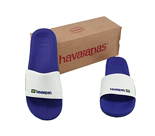 Havaianas Slide Brasil, Slides, para Unisex adulto, Azul Marino / Blanco, 43/44 EU