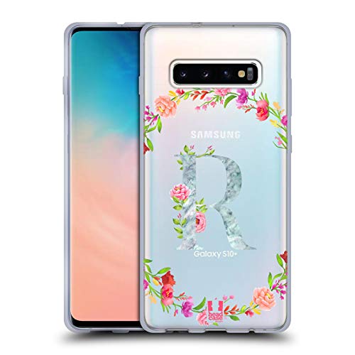 Head Case Designs Letra R Iniciales Decorativas 2 Carcasa de Gel de Silicona Compatible con Samsung Galaxy S10+ / S10 Plus