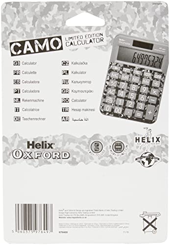 Helix Oxford - Calculadora básica, diseño de camuflaje, color verde