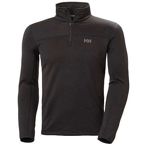 Helly Hansen Sudadera Power Stretch Phantom para hombre con cremallera 1/2, Hombre, Sudadera de hombre, 51887, Negro , small