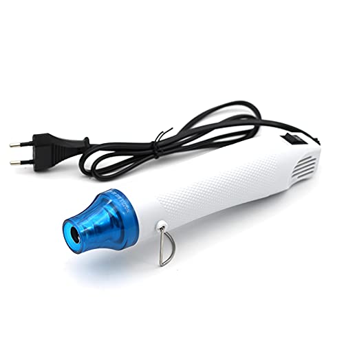 Herramienta eléctrica de pistola de calor - 220V DIY con pistola de calor Herramienta eléctrica de aire caliente 300W, herramientas de soldadura de pistola de temperatura Enchufe de la UE(blanco)