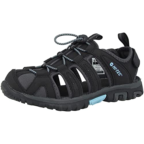 Hi-Tec Cove Sandal, Sandalias de Senderismo Mujer, Negro (Black/Charcoal/Forget Me Not), 37 EU