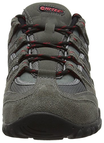 Hi-Tec Quadra Classic, Zapatillas de Senderismo Hombre, Gris (Charcoal/Red 53), 43 EU