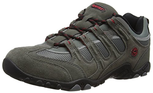 Hi-Tec Quadra Classic, Zapatillas de Senderismo Hombre, Gris (Charcoal/Red 53), 43 EU