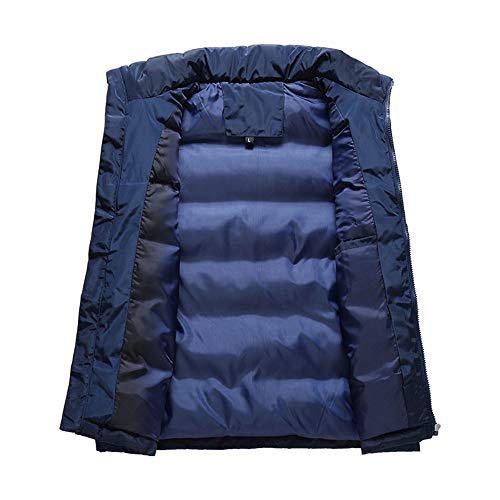 hibote Chaleco acolchado para hombre, para exteriores, con cuello alto, estrecho, para otoño, invierno, tiempo libre, cálido, corto, sin mangas, talla grande, 4 colores, M-6XL Verde militar. L