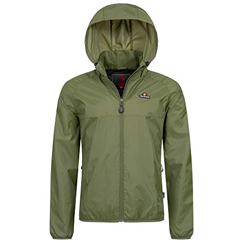 Höhenhorn Rigi Chubasquero con capucha para hombre, verde, M