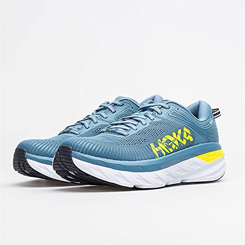 Hoka One One Hombre Bondi 7 Textile Synthetic Provincial Blue Citrus Entrenadores 44 2/3 EU