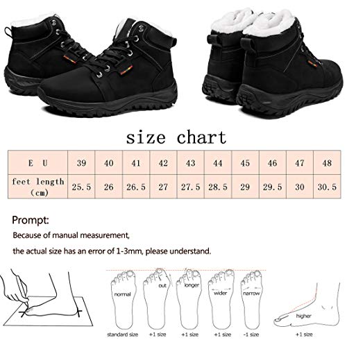 Hombre Botas de Nieve Senderismo Zapatos Antideslizantes Trekking Zapatos Calientes Botines Invierno Piel de Forro Sneakers Transpirables