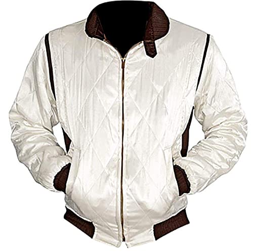 Hombres Drive Scorpion Ryan Gosling Negro Blanco Satin Bomber Jacket | Drive Scorpion Jacket | Chaqueta Bomber Hombre