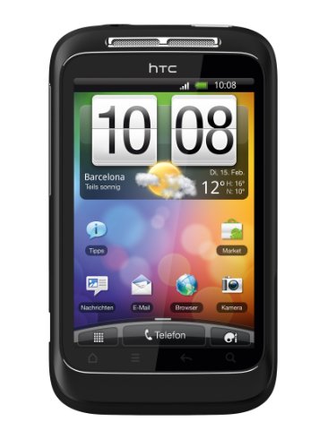 HTC Wildfire S - Smartphone libre Android (pantalla táctil de 3,2" 320 x 480, cámara 5 MP, 512 MB de capacidad, procesador de 600 MHz, 512 MB de RAM, S.O. Android 2.3) color negro [importado de Alemania]