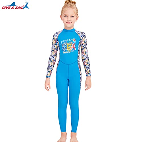 ICDKOYK Trajes de Buceo térmico Traje de Buceo térmico Niños con Mangas largas y Pantalones de Traje de baño de Cuerpo Completo Campo de baño Respirar libremente, Azul, m